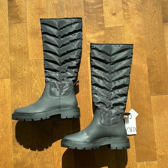 Zara Quilted Boots - Picture 2 of 4